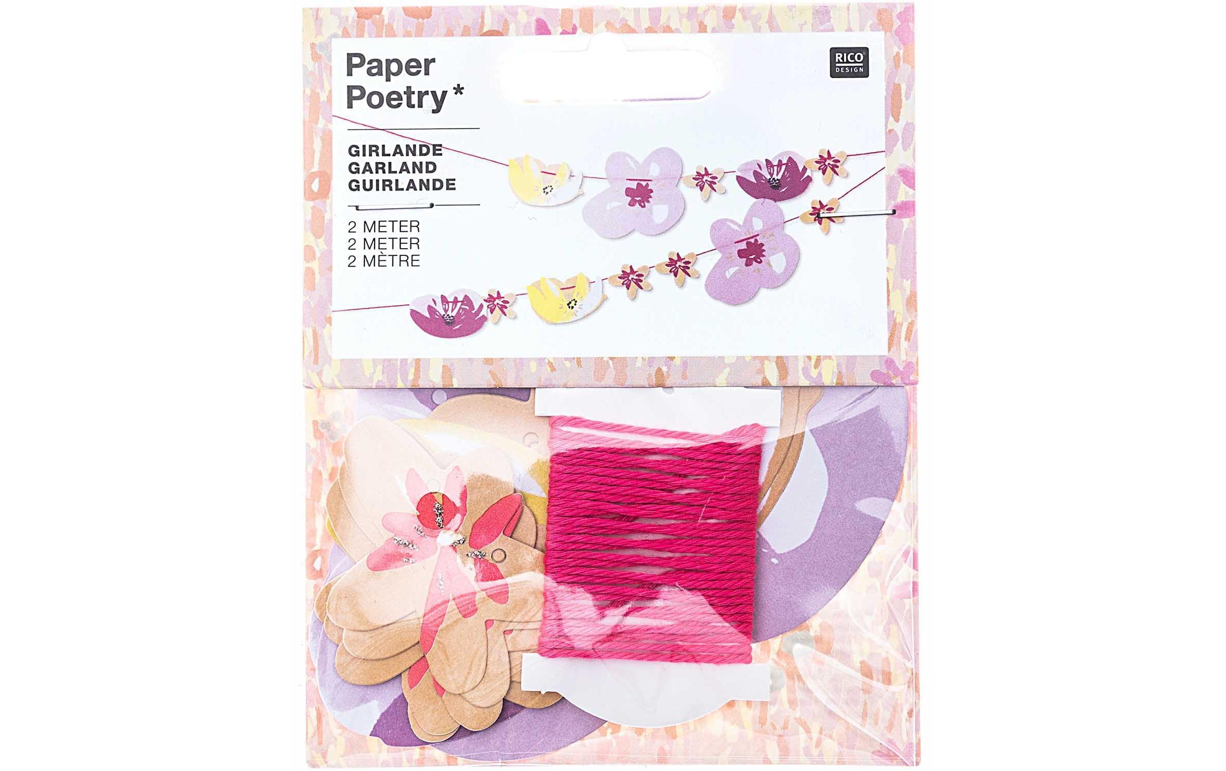 Girlande Blumen 2 m, RosaDekoaccessoire für Ihre nächste Party von Rico Design