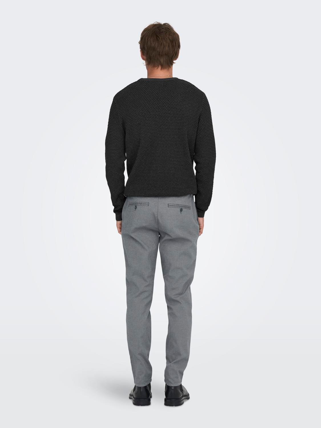 ONSMARK Slim Fit Hose Grey Pinstripe