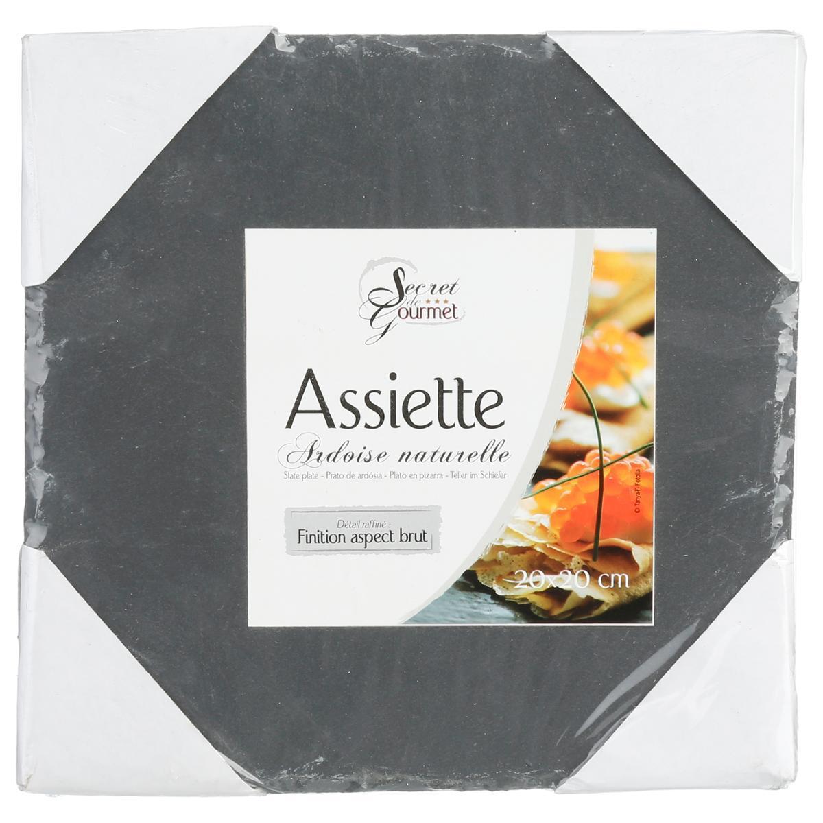 ASSIETTE ARDOISE 20X20CM