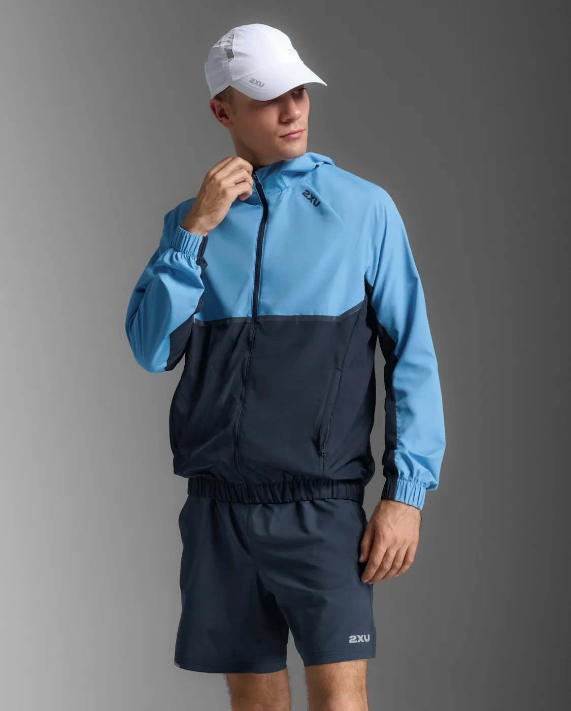 2XU Aero Hex Windbreaker Azure Blue/midnight