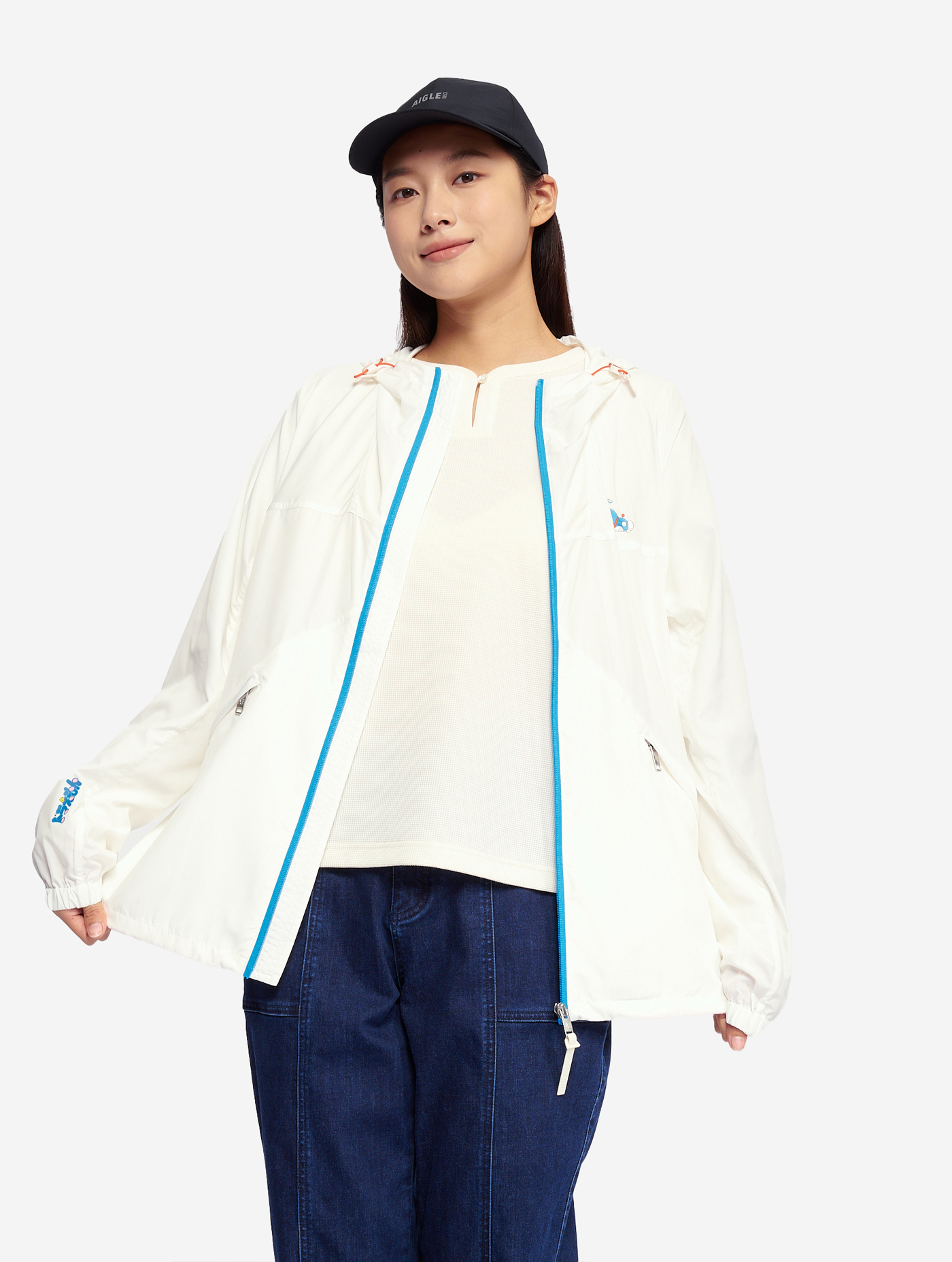 Aigle x Doraemon - Veste légère déperlante unisexe LAIT I
