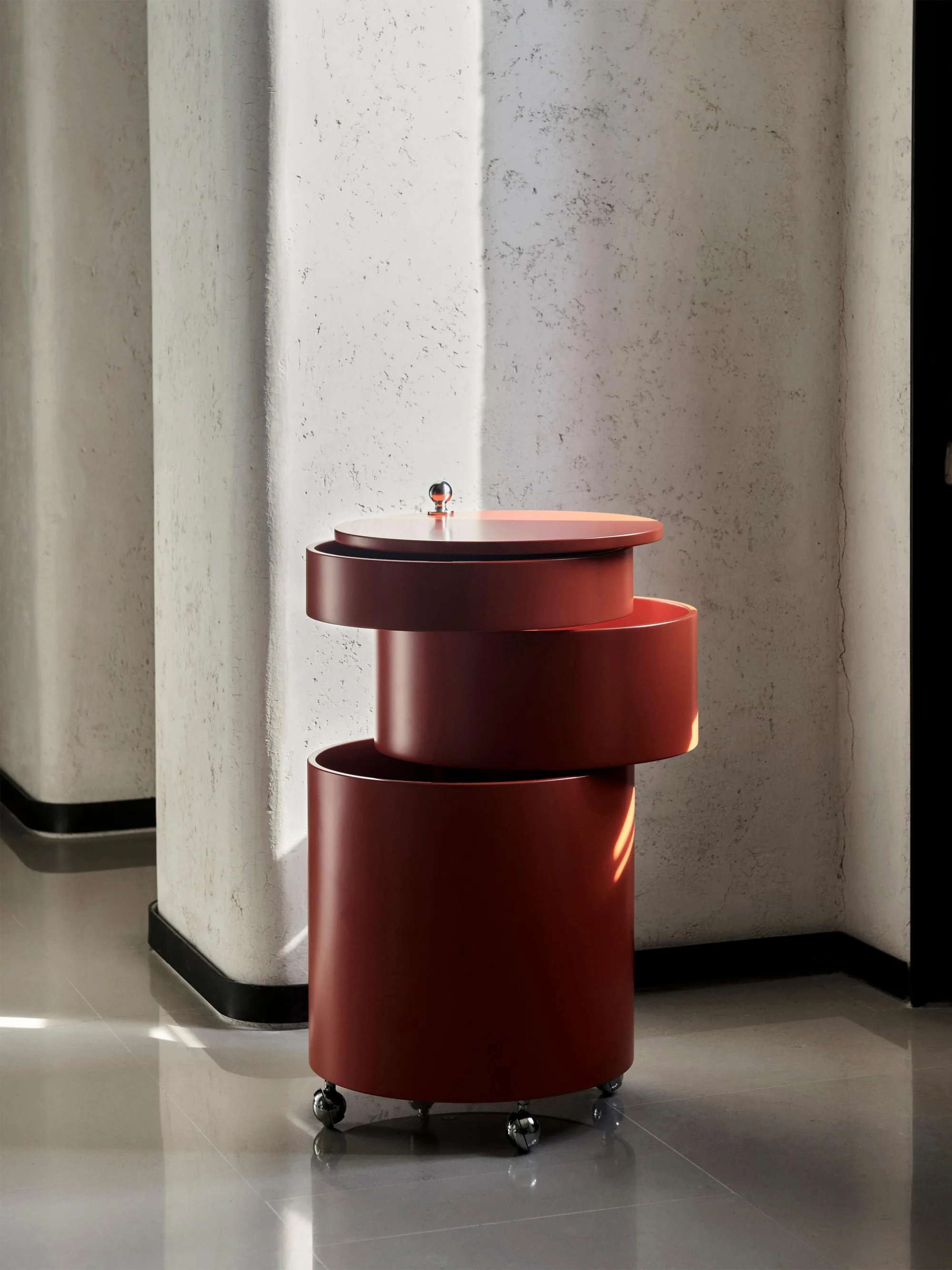 Ronde rolcontainer Barboy, design Verner Panton