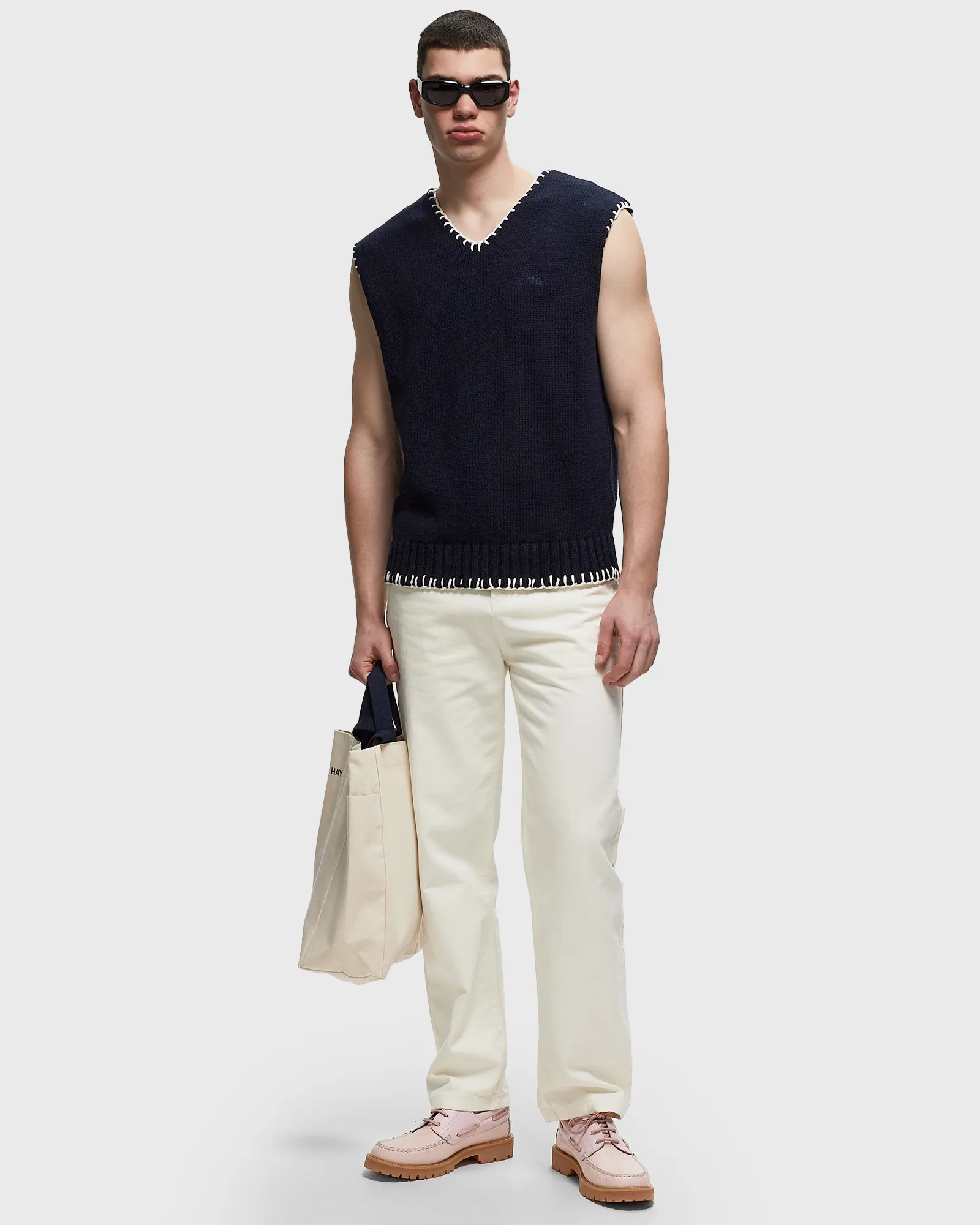 Arte Antwerp Baseball Stitch hem knit Vest