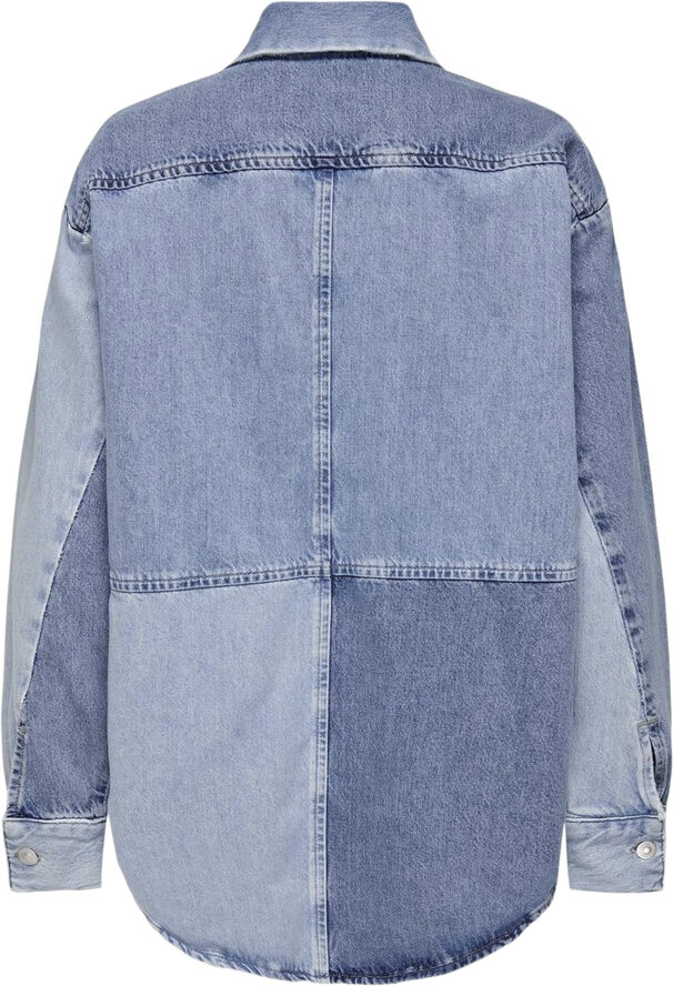 ONLY ONLSANINA LS REWORK OVS DNM SHIRT C Light blue denim