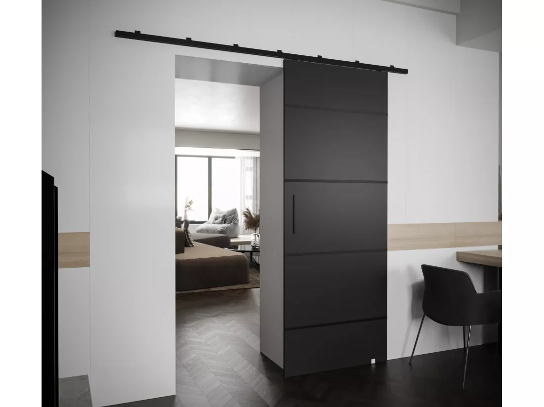 Portes coulissantes Zonda IV 90x204 cm (Noir)