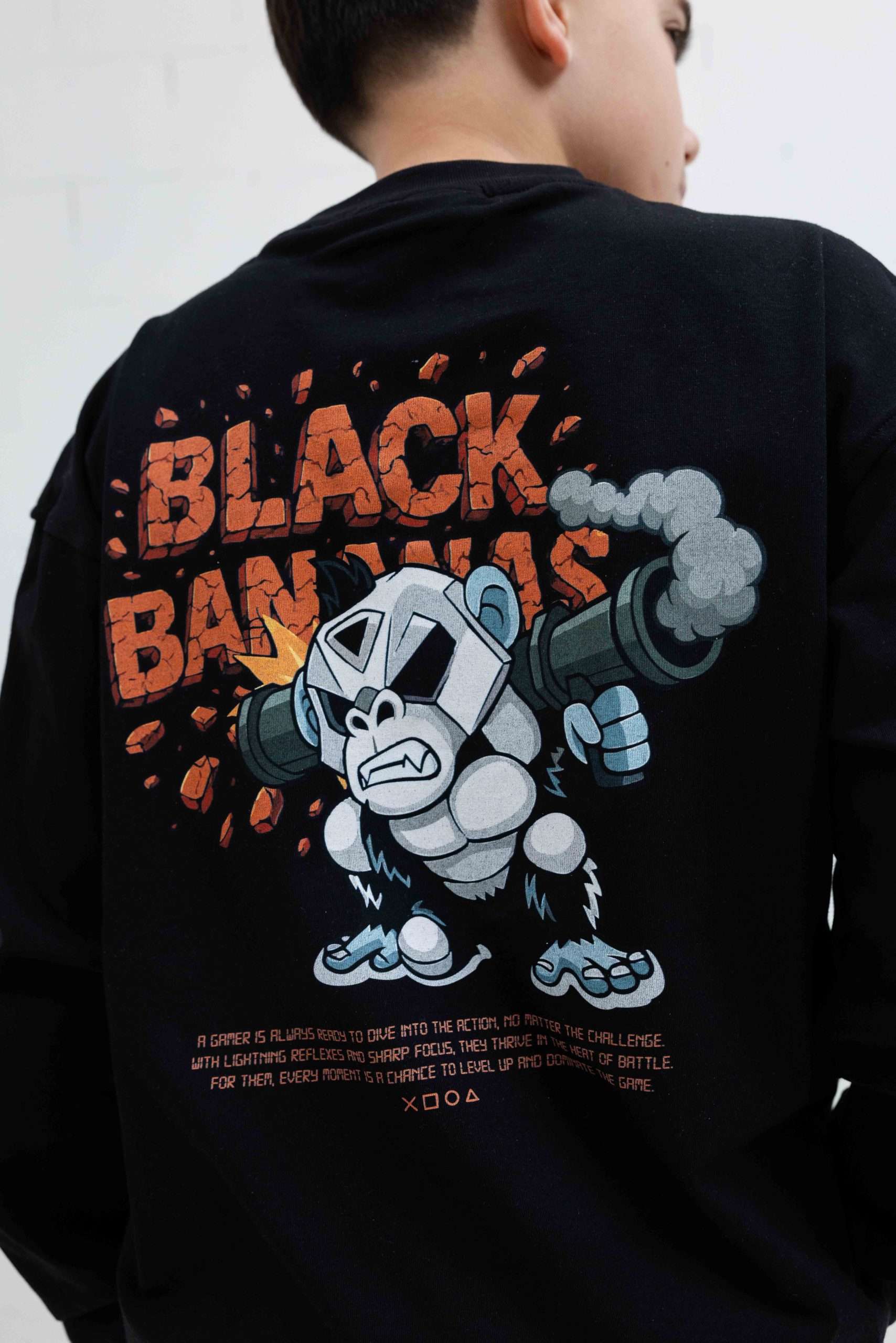 Black Bananas Explode Longsleeve Kids Zwart
