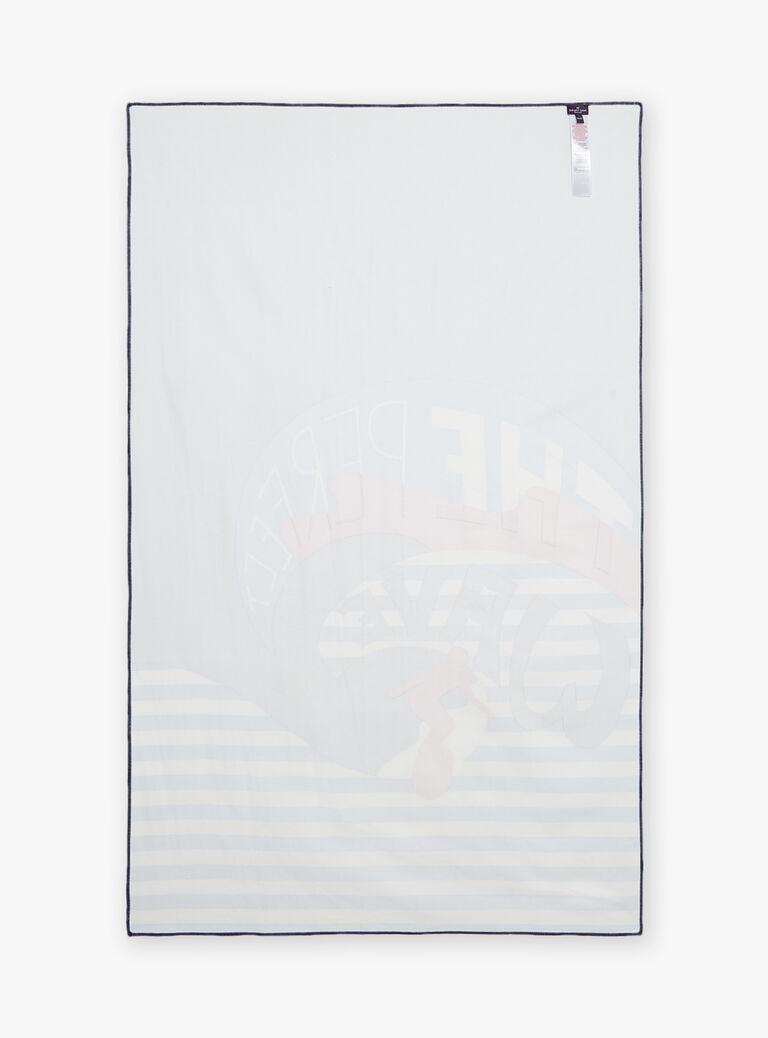 Serviette bleu et blanc à rayures
