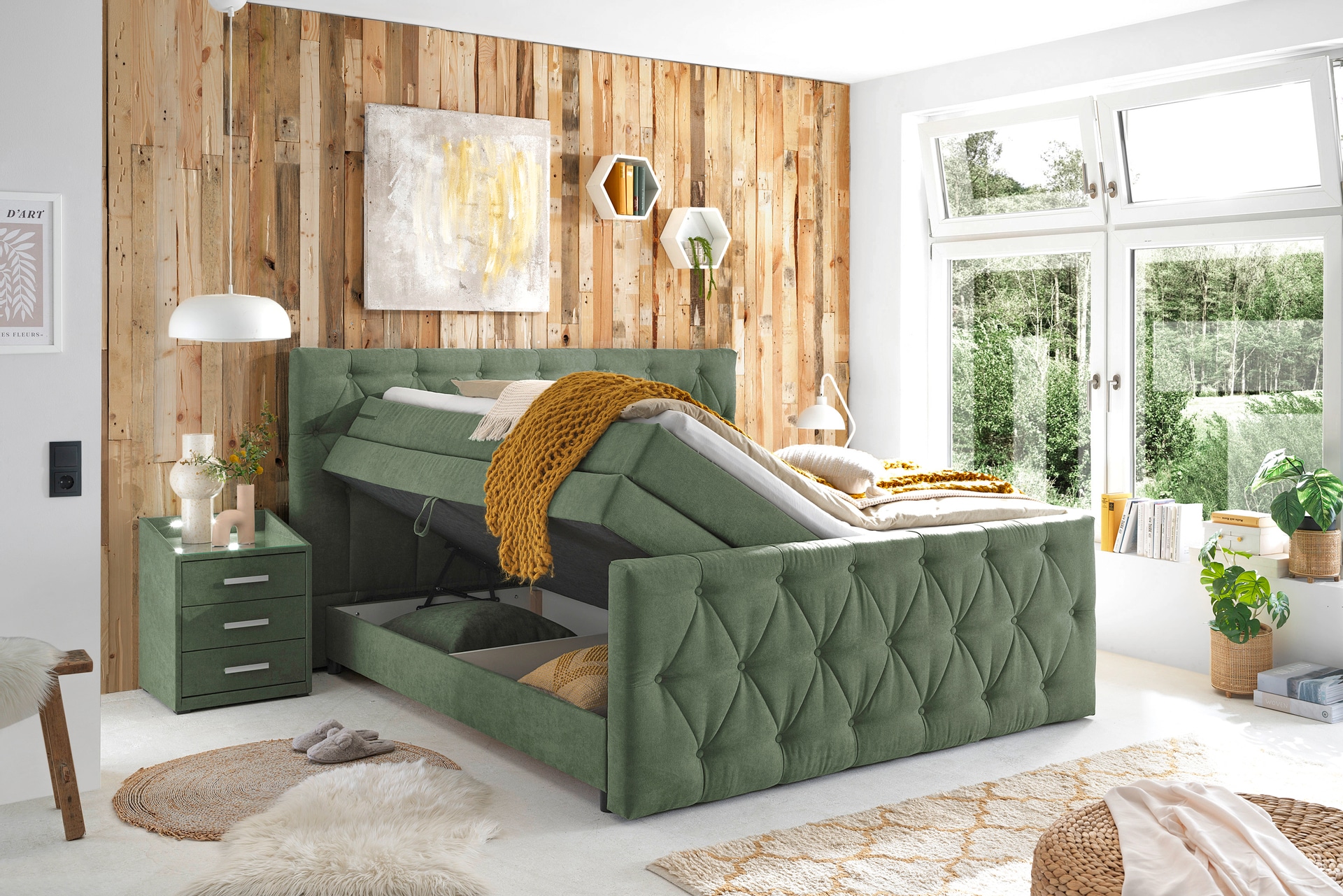 Boxspringbett RIO 180 x 200 cm grün