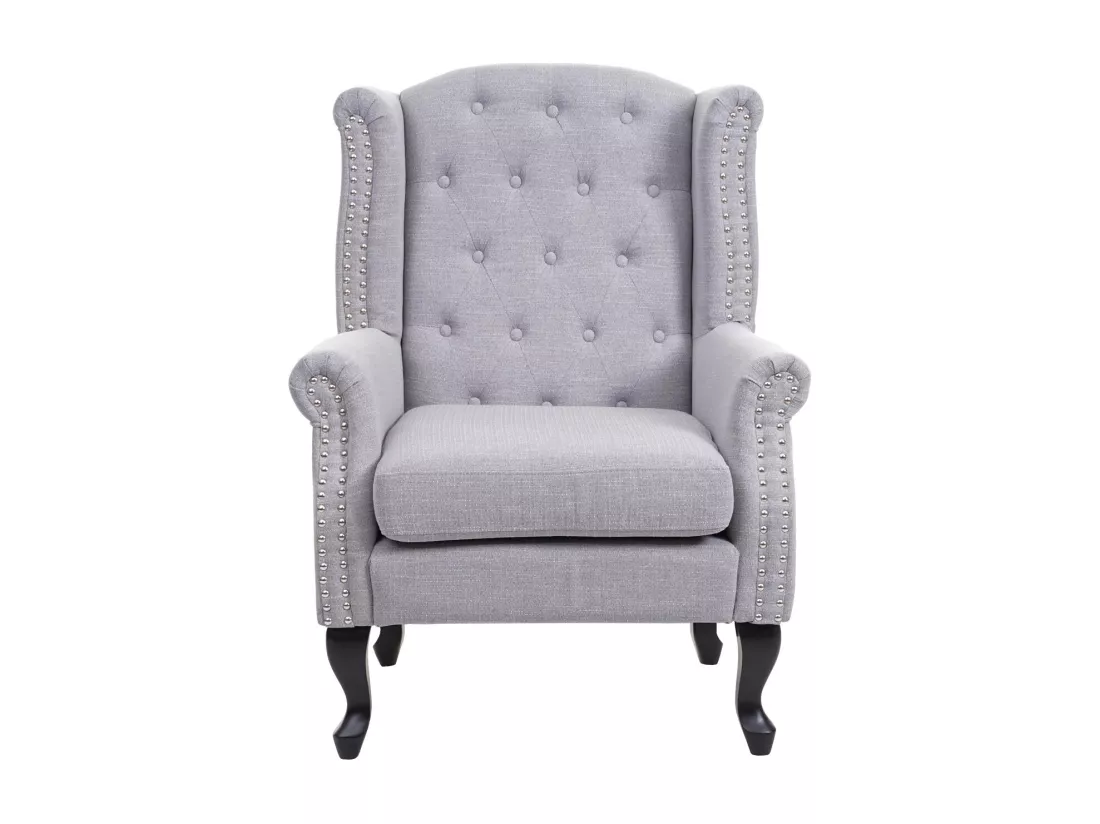 Fauteuil de relaxation Oxford, gris avec ottomane