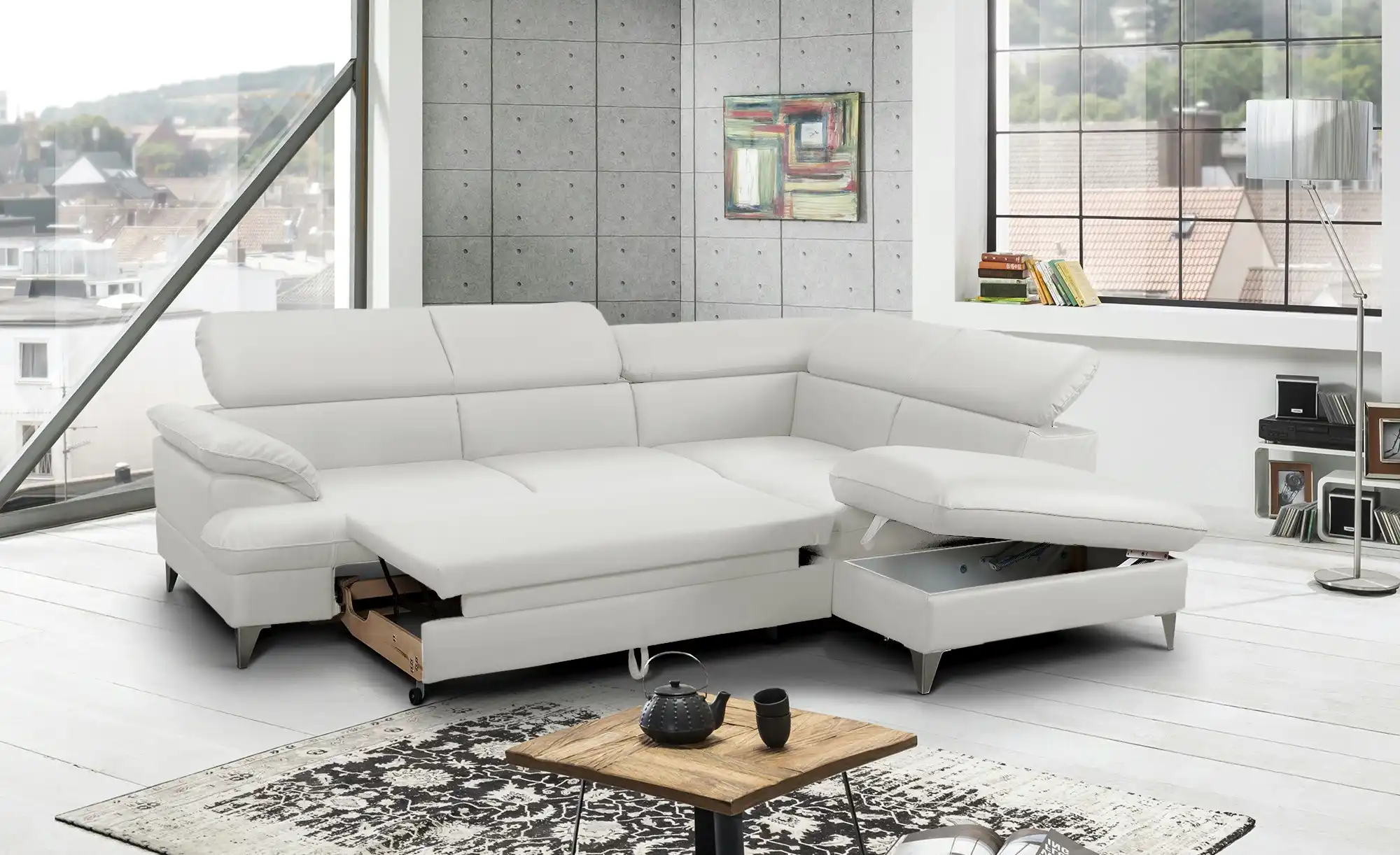 uno Ecksofa aus Kunstleder David