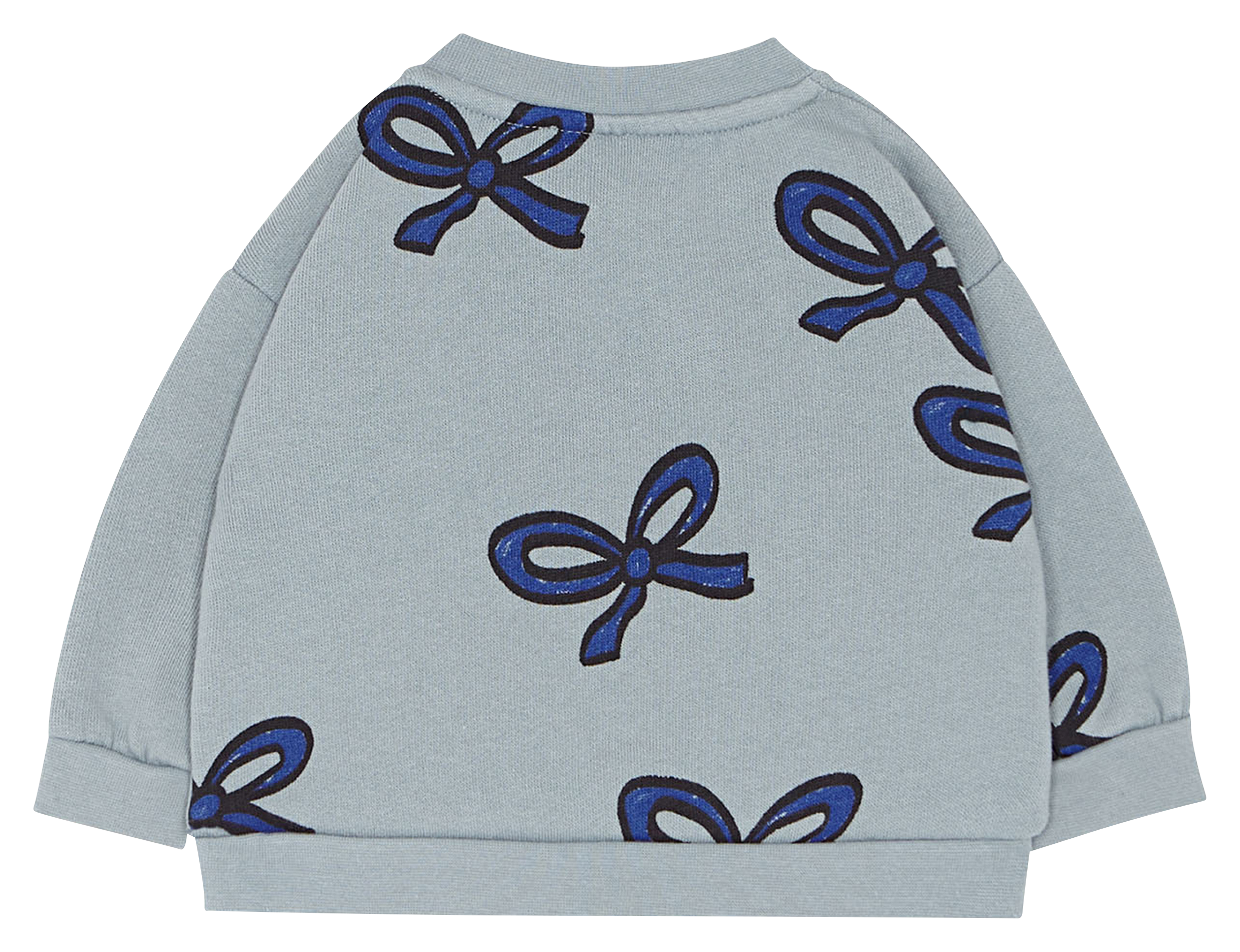 Sweat col rond imprimé en coton| Bleu