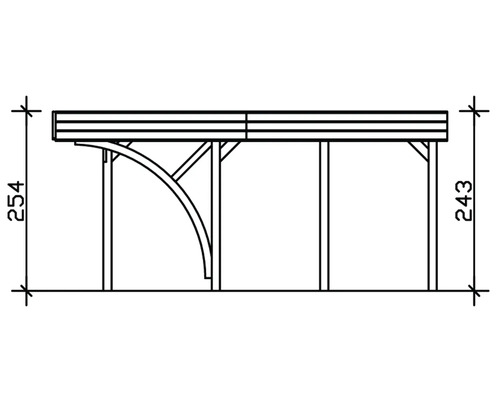 SKAN HOLZ Friesland dubbele carport met inrijboog en paalankers 557x555 cm geïmpregneerd