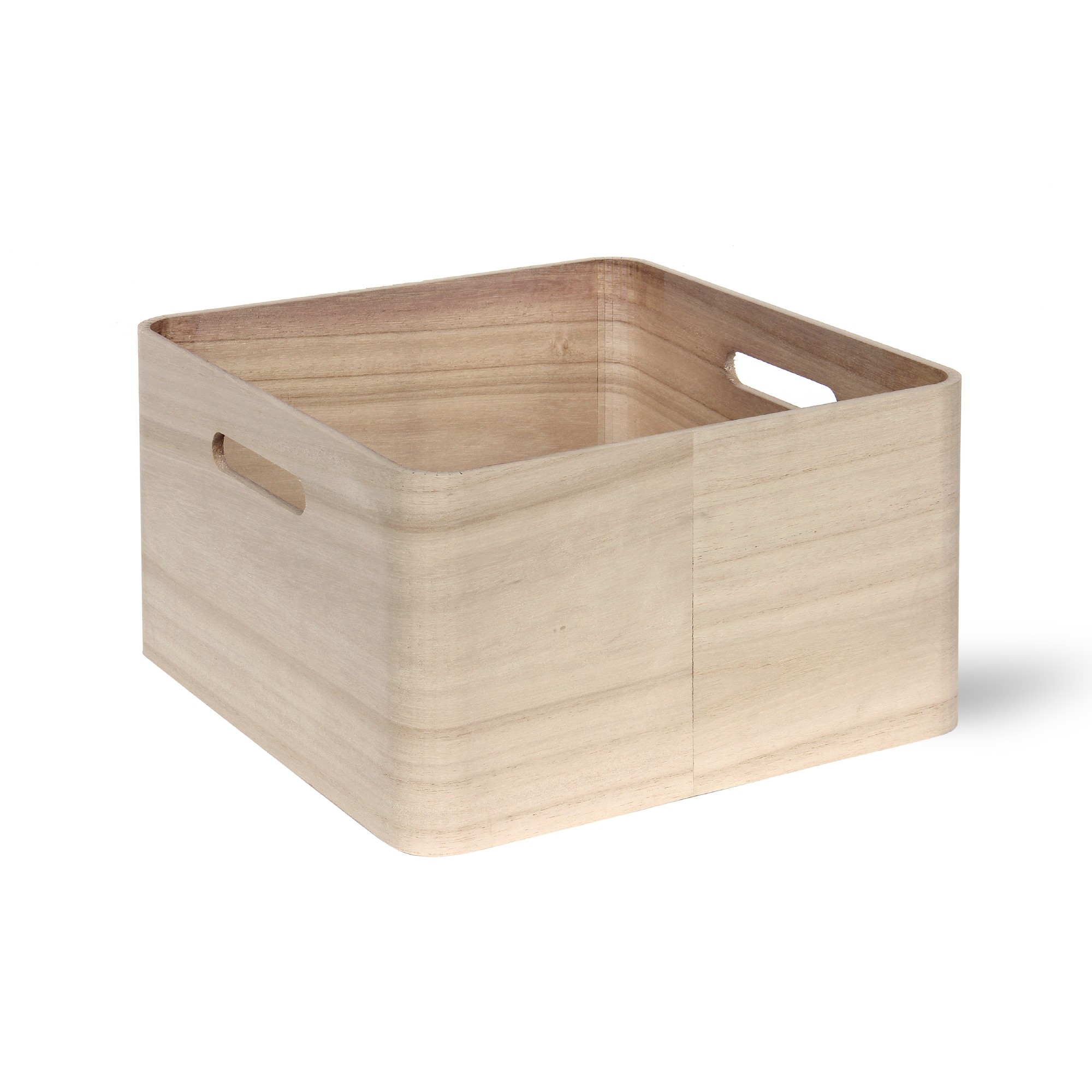 Holzkasten 'Birkir' 5/9, hellbraun, T 23 cm, B 23 cm, H 11 cm von fischer's lagerhaus
