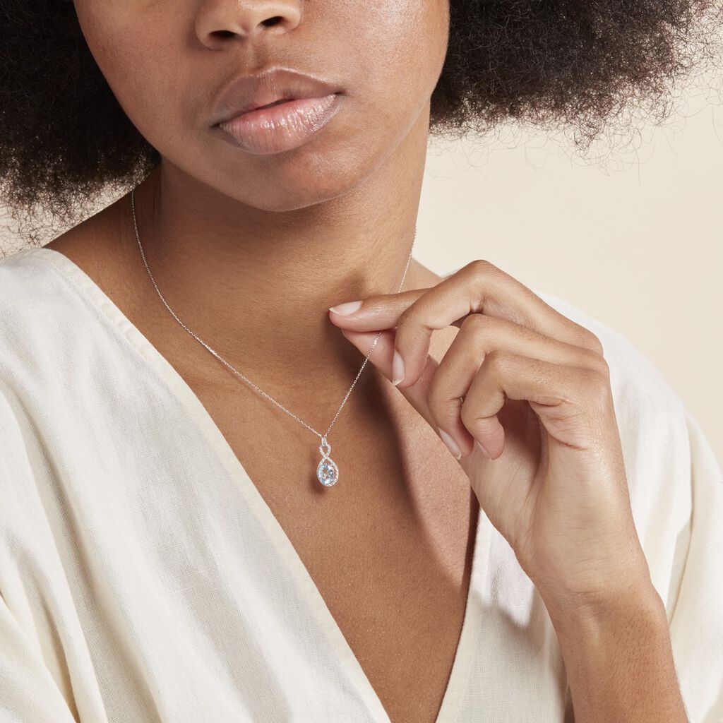 Collier Passion Or Blanc Topaze Et Oxyde De Zirconium