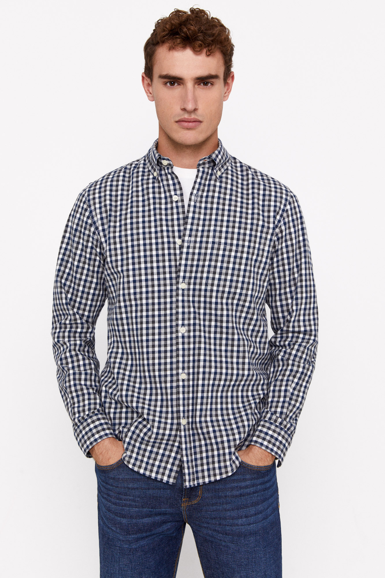 camisa de sarja xadrez
