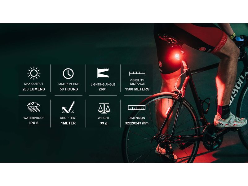 Magicshine Velolampe Seemee 200 Smartes Rücklicht