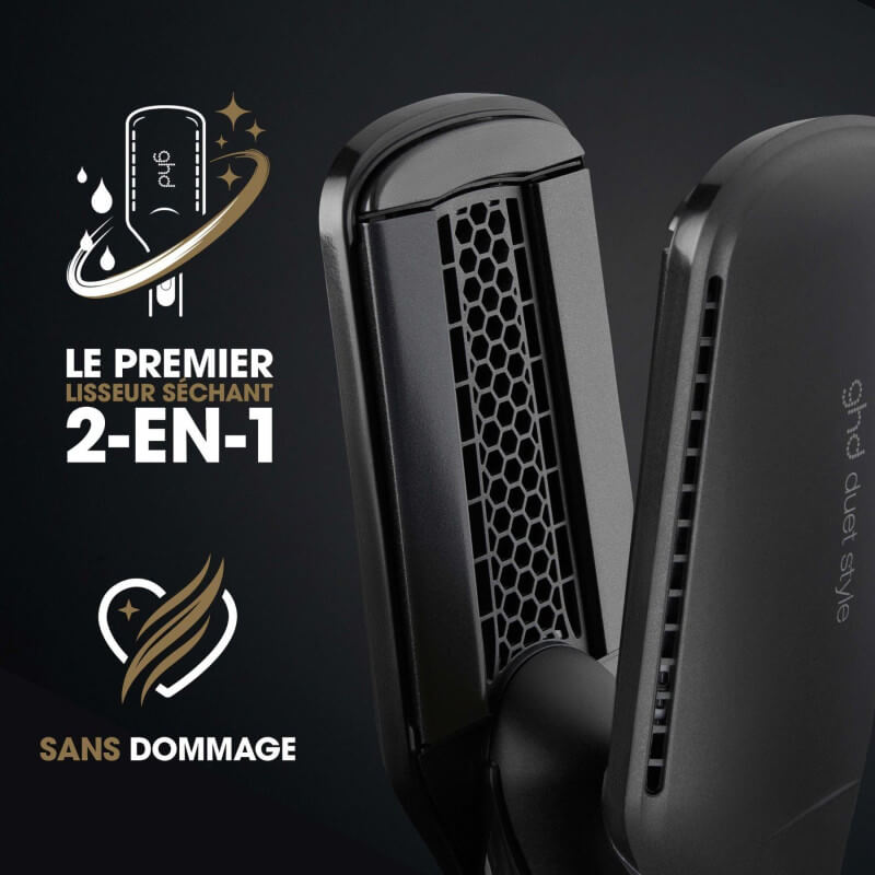 Pack lisseur ghd séchant Duet Style noir & huile lissante Sleek Talker
