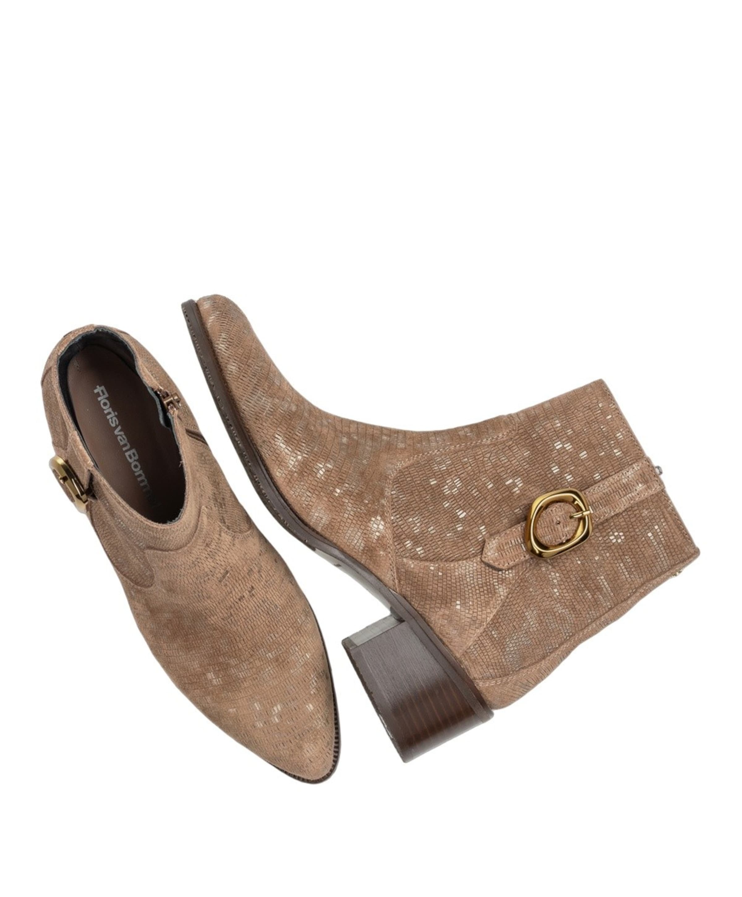 Floris van Bommel dames enkellaarzen beige