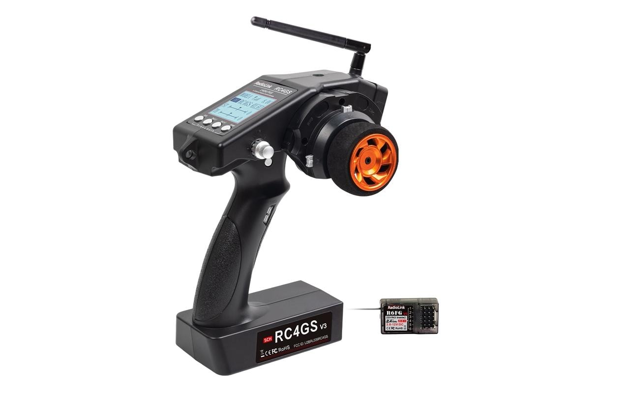 Fernsteuerung RC4GS V3 2.4 GHz, 5 Kanal, mit Empfänger<br>5-Kanal Sender für RC Fahrzeuge, inklusive Empfänger