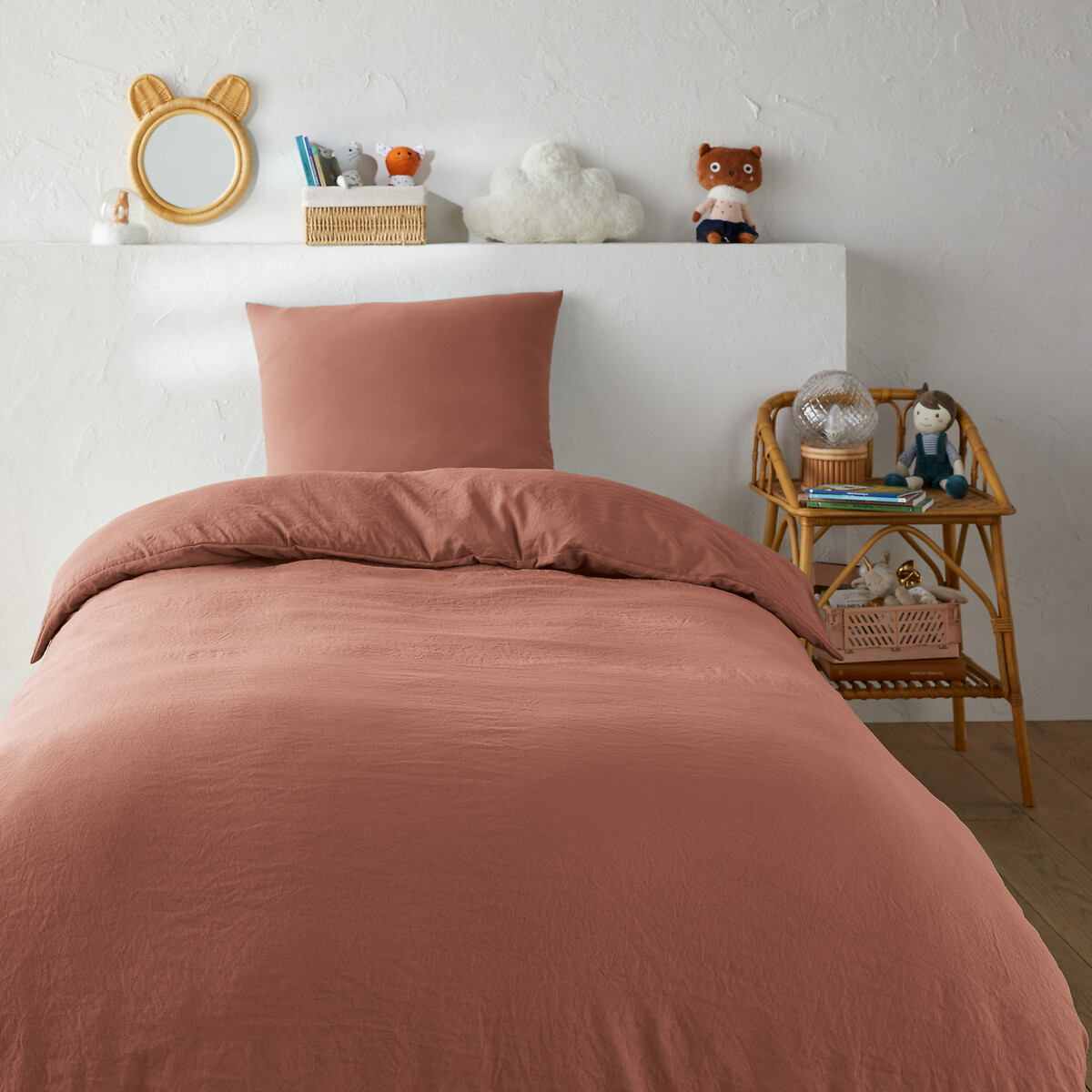 LA REDOUTE INTERIEURS<br>Conjunto de cama infantil, microfibra reciclada e lavada