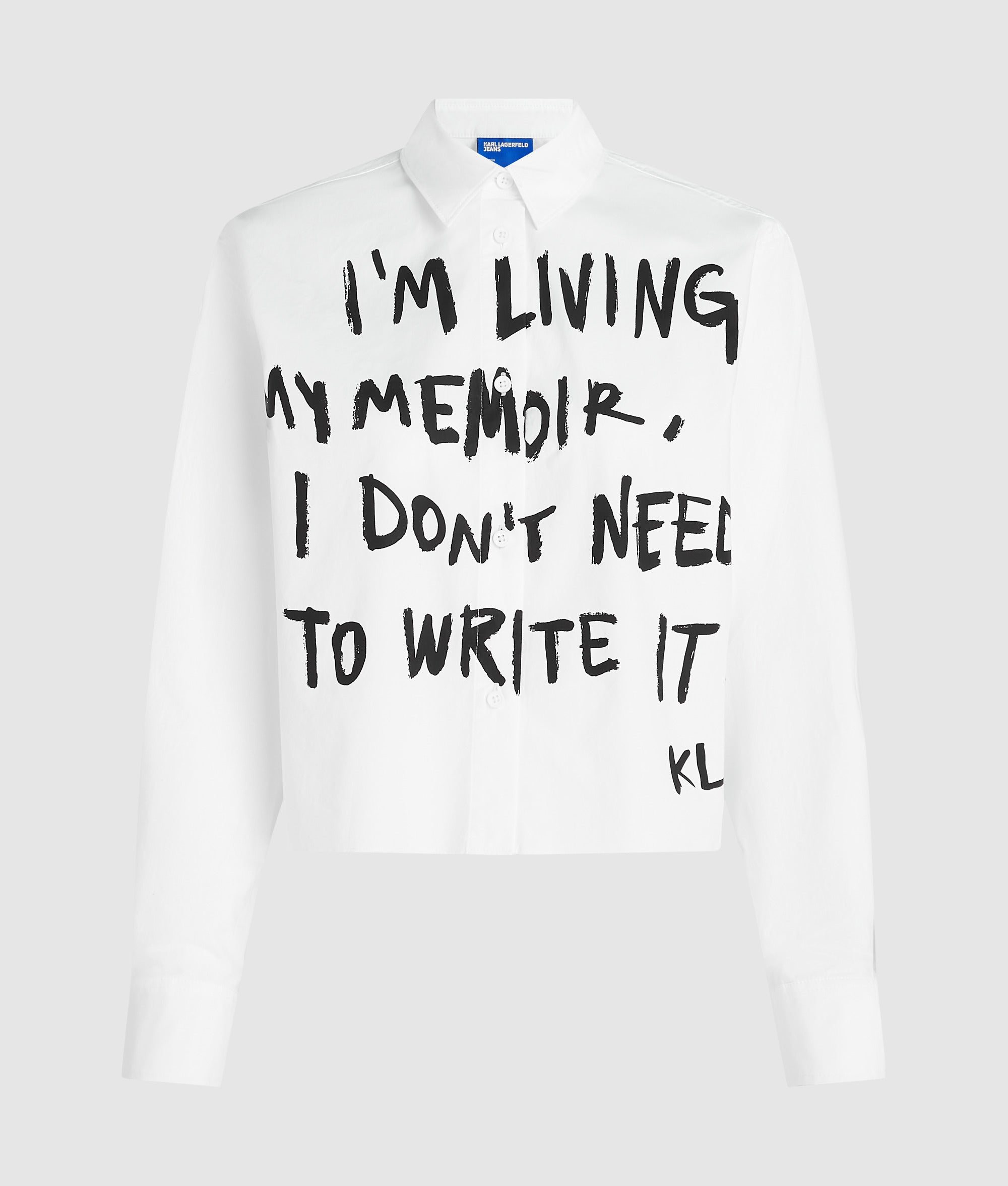 Shirt met citaat van Karl