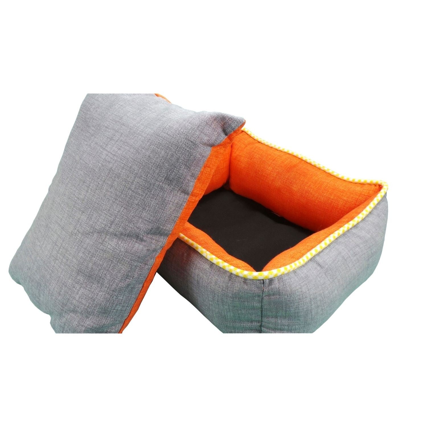 Berço quadrado reversível bicolor T1 50x40 laranja/cinza