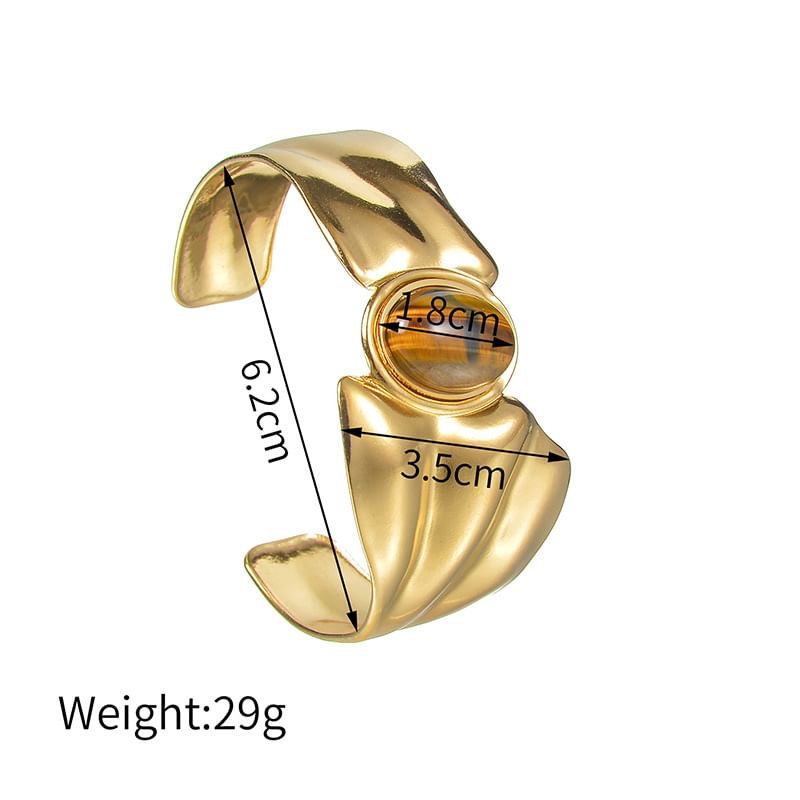 Shangfleur - Open ring met onregelmatige edelsteen