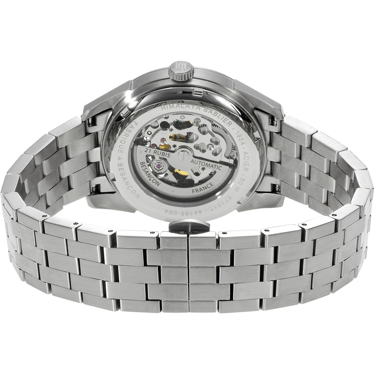 Montre LIP homme automatique, bracelet métal argent