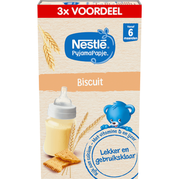 Nestlé PyjamaPapje® Biscuit 6+ maanden baby pap 3 x 250 ml