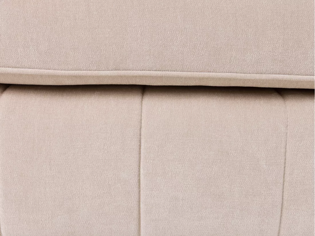 Grand canapé d'angle gauche panoramique en tissu beige BERGOTA