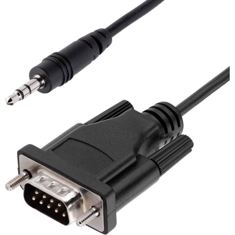 StarTech.com Câble Série DB9 vers 3.5mm de 1m - Câble RS232 DB9 Mâle à 3.5mm - Adaptateur Série DB9 à 3.5mm pour le Calibrage de Projecteurs, d'Enseignes Numériques et de Téléviseurs via une Prise Audio