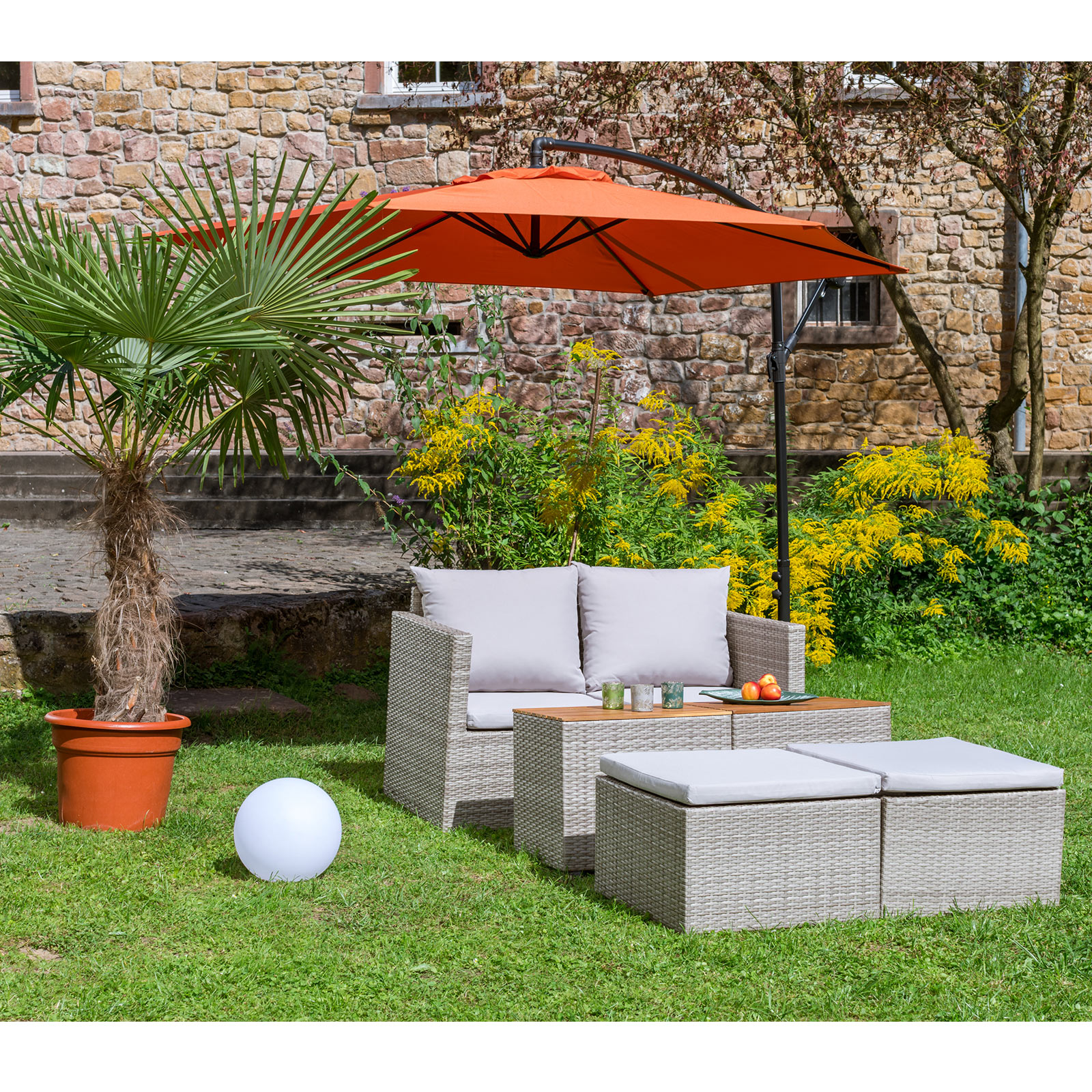 6-teiliges Lounge-Modulset - grau