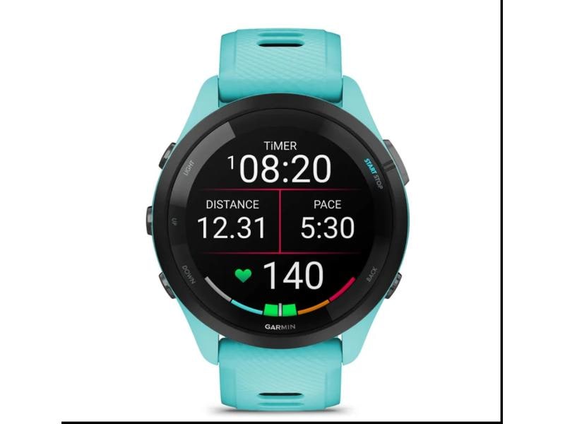 GARMIN Sportuhr Forerunner 265 Music Aqua Smarte Laufuhr