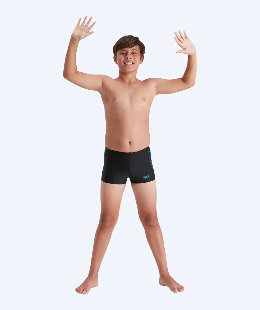 Speedo aquashorts til drenge - Allover Panel - Sort/lyseblå