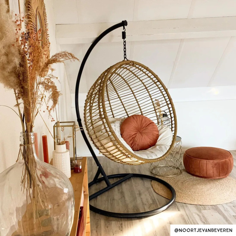 Hangstoel cocoon XL met standaard - naturel - ø105x186 cm