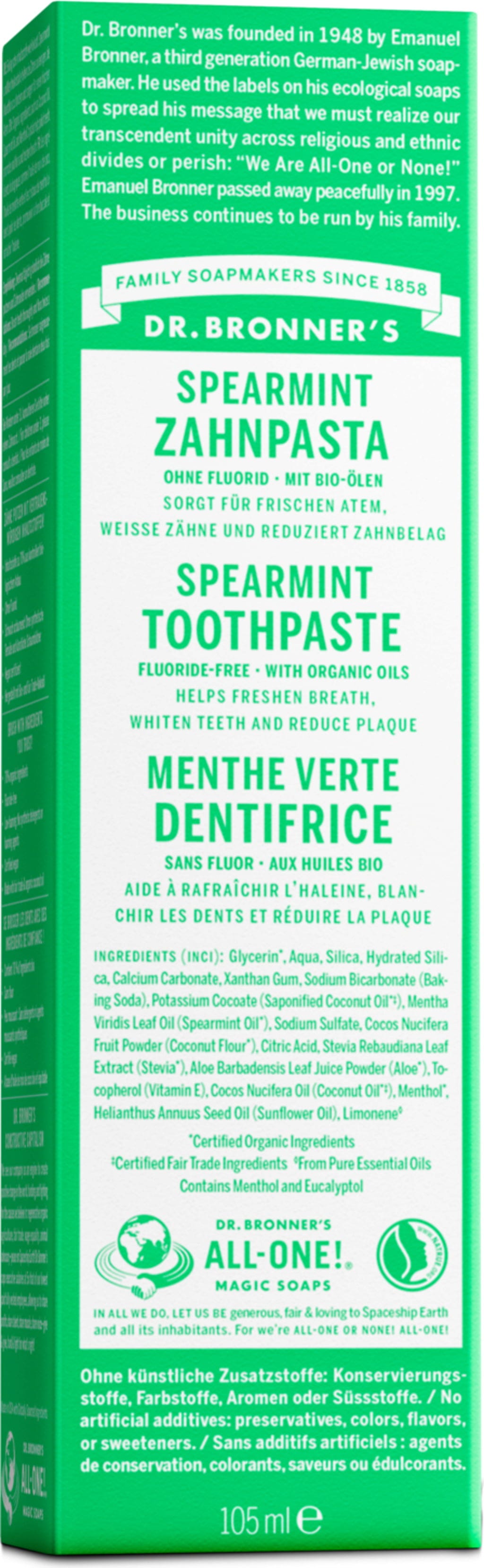 Dr. Bronner's  Zahnpasta Spearmint, 105 ml