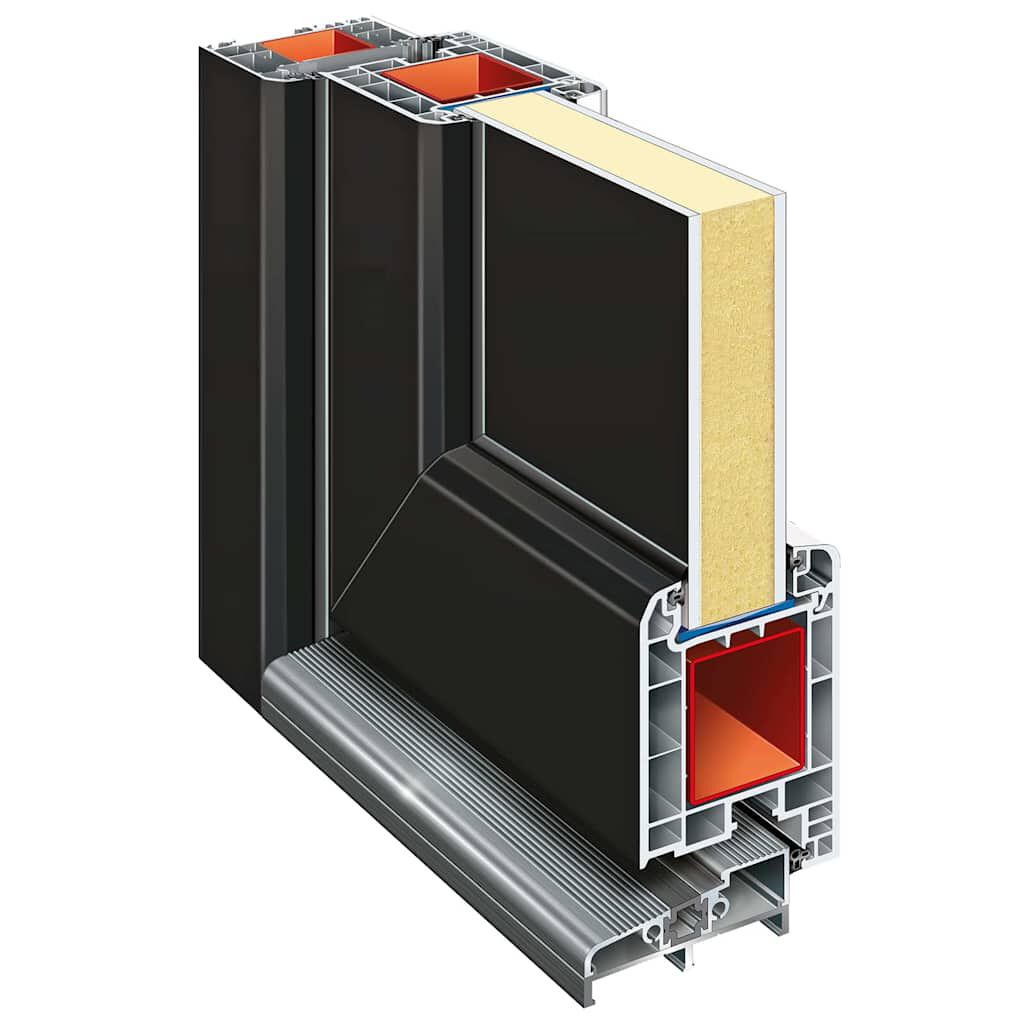 vidaXL Antraciet PVC Voordeur