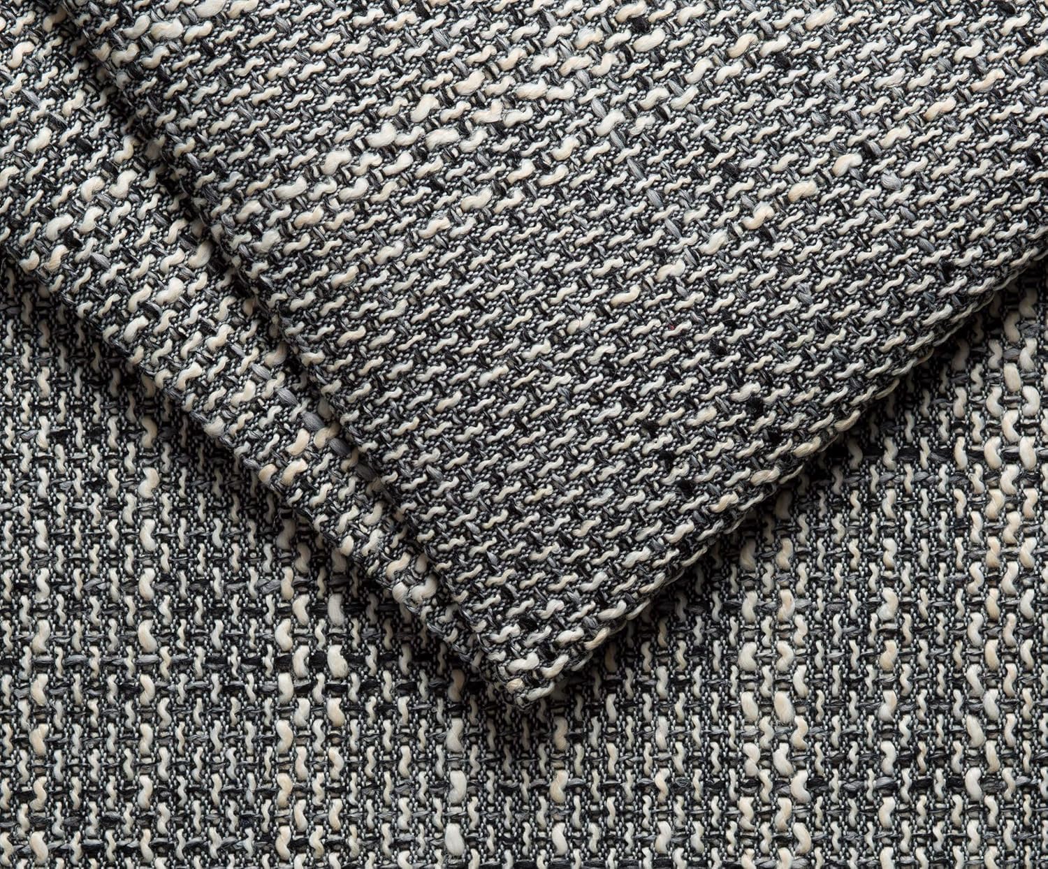 DOMO. collection Ecksofa Treviso, Sofa in L-Form aus Kunstleder und Webstoff, Eckcouch, Couch, Polsterecke, 267 x 178 x 83 cm (BxTxH), grau/schwarz