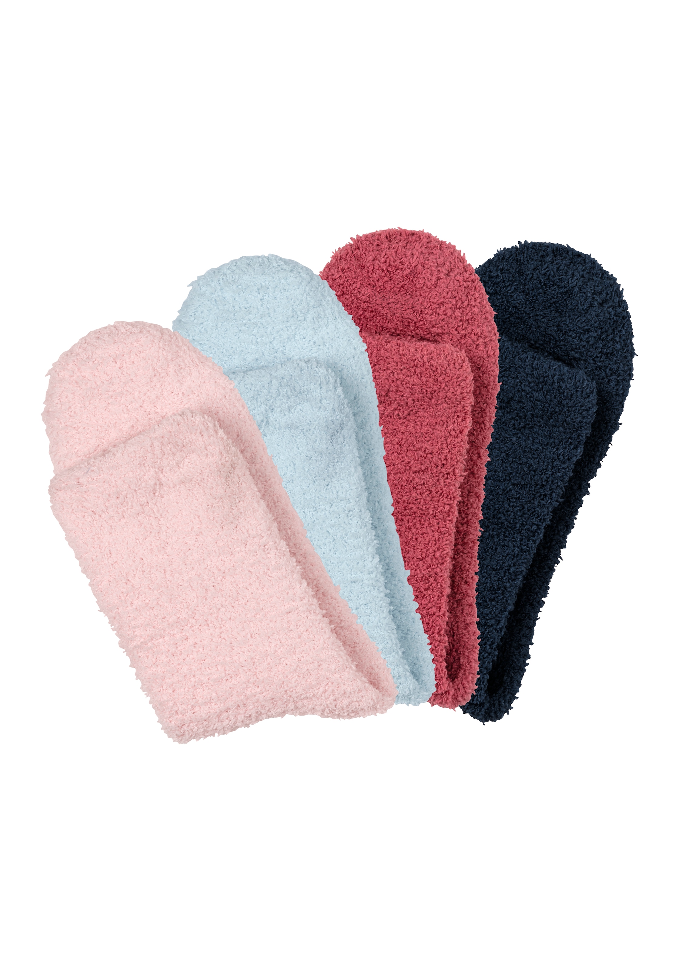 LASCANA Kuschelsocken Packung, 4 Stk. tlg. weich und warm, aus Flausch-Qualität