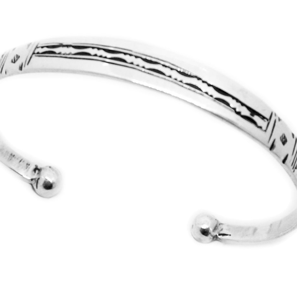 Bracelet rigide touareg plat et gravé
