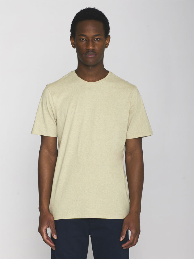 Knowledge Cotton Apparel AGNAR basic t-shirt - Regenerative Organic Certified� - GOTS/Vegan Safari melange