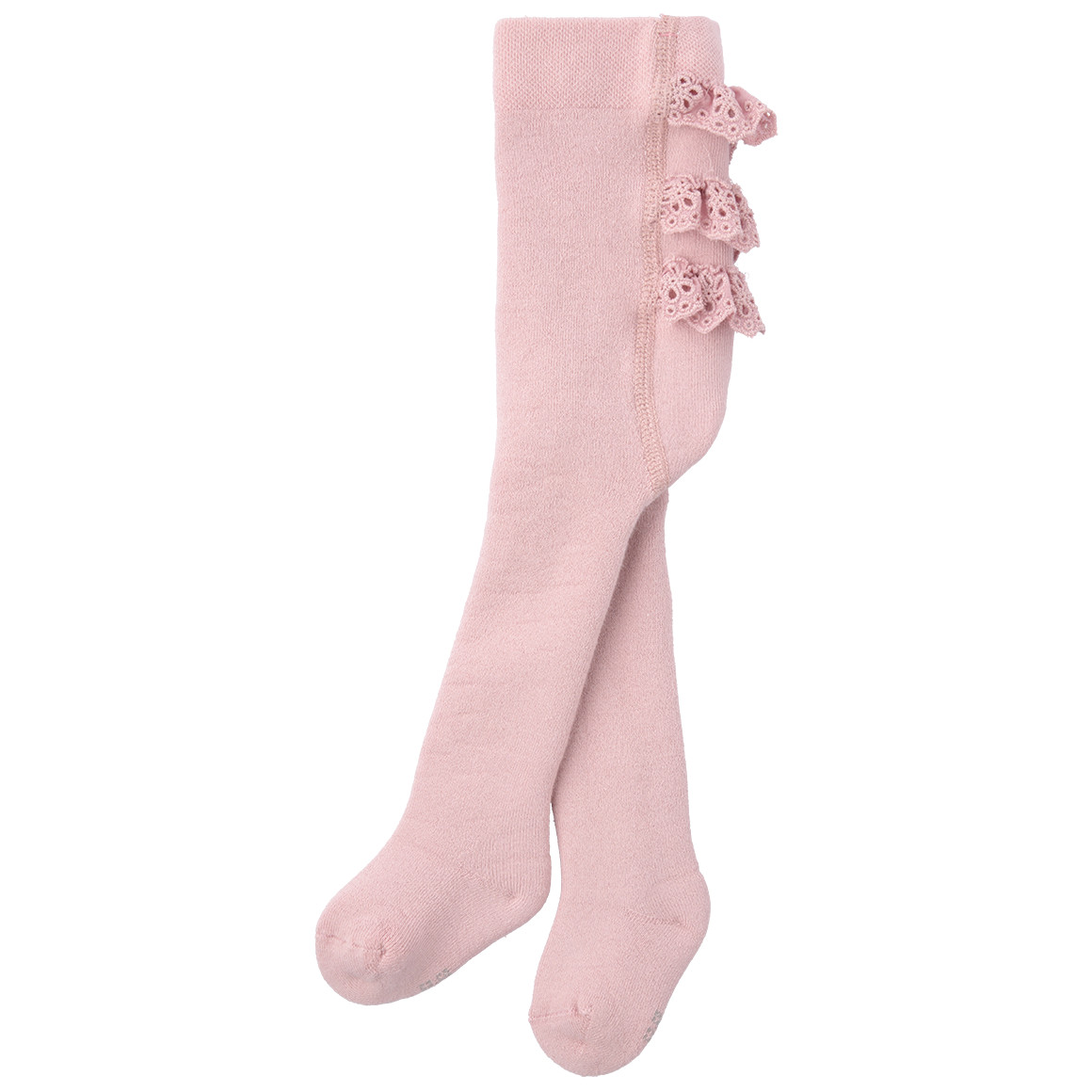Topomini Pure Collection Baby Frottee-Strumpfhose mit Spitze rosa