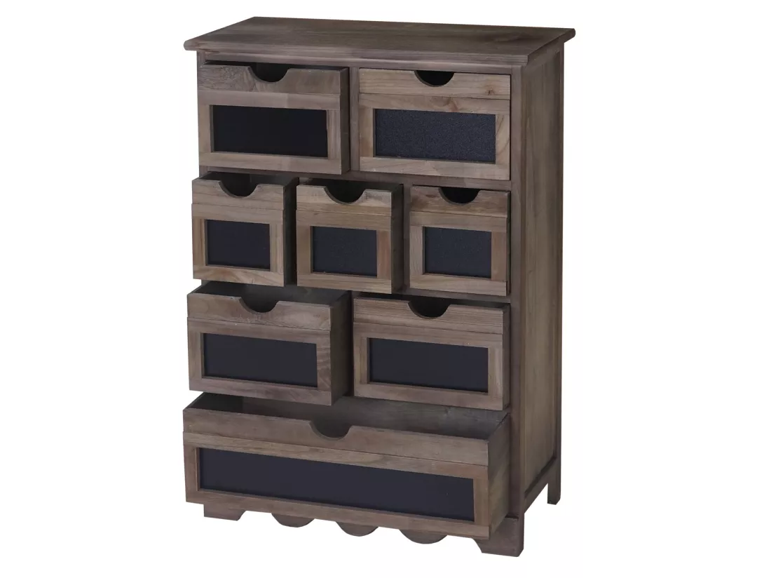 Commode Venlo avec tableau noir look shabby, marron