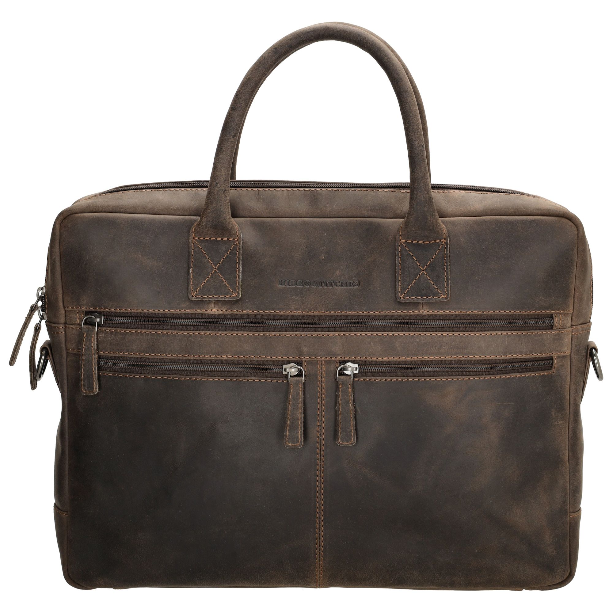 Hide & Stitches Idaho Laptoptas 15,6 inch Donkerbruin