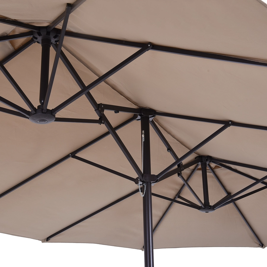 Outsunny Marktschirm mit Handkurbel kaffeebraun