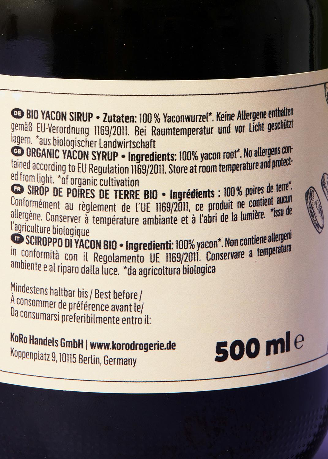 Bio Yaconsirup 500 ml
