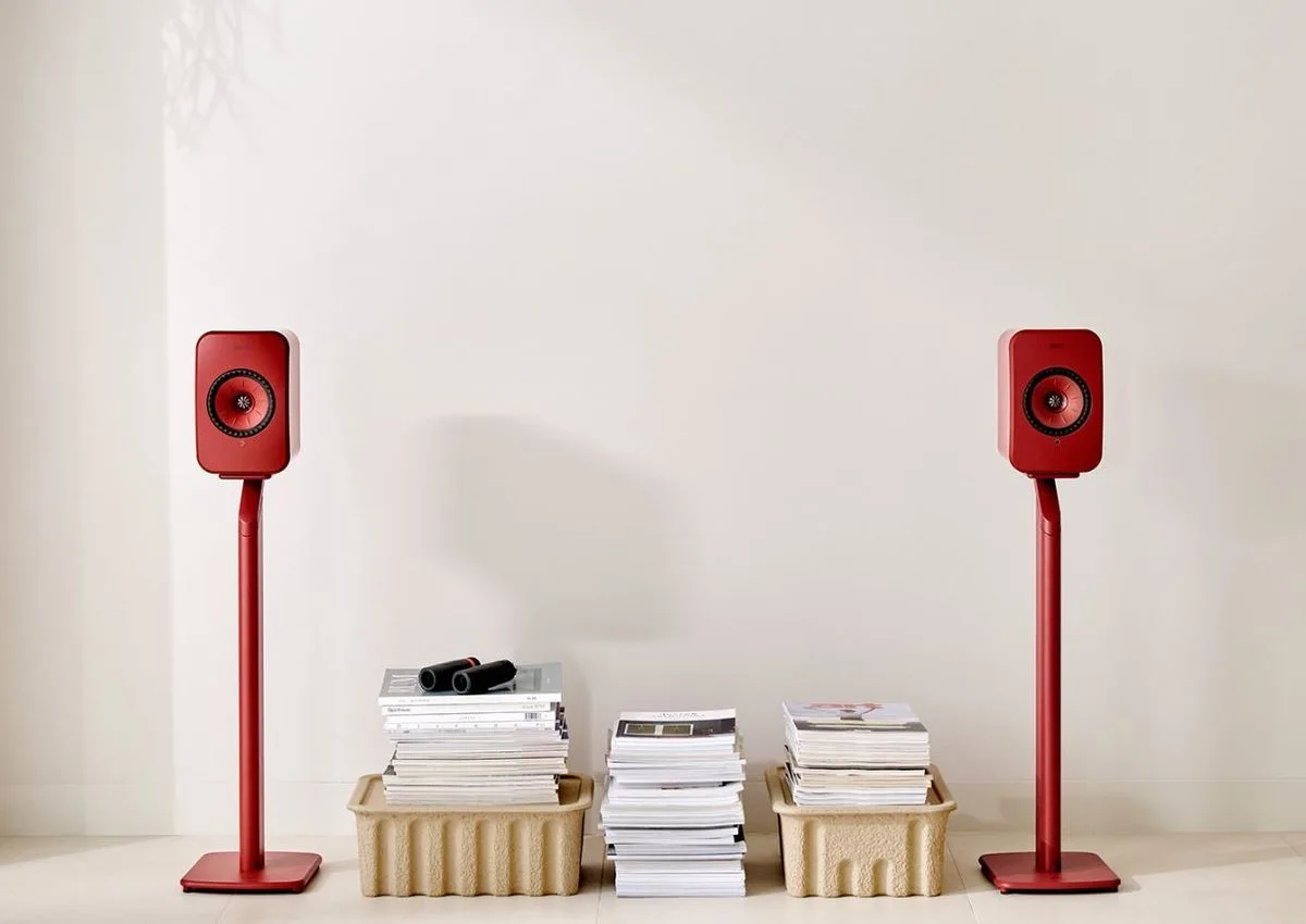 KEF Stand S1 Rouge pour LSX2 Wireless (la paire) Pieds pour enceintes