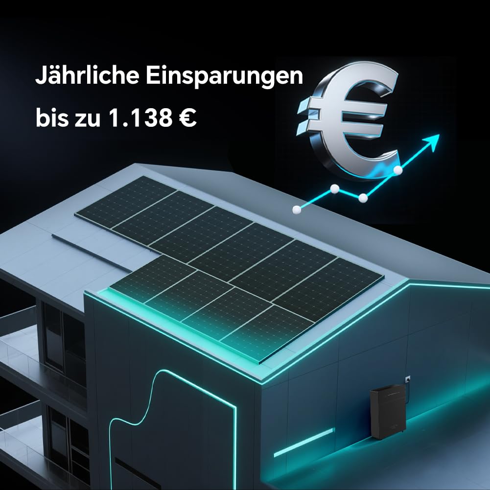 Marstek Venus C Balkonkraftwerk mit Speicher: AC Gekoppeltes Energiespeichersystem, 0% MwSt, 2.56kWh LiFePO4, 2,5kW PV-Eingangsleistung/Ausgang, Erweiterung bis zu 10,24kWh, Plug&Play, 6000 Ladezyklen