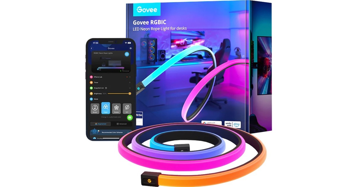 GoveeLED Neon Rope Lights for Desks ledstrip  (3 meter, Wifi, Bluetooth)