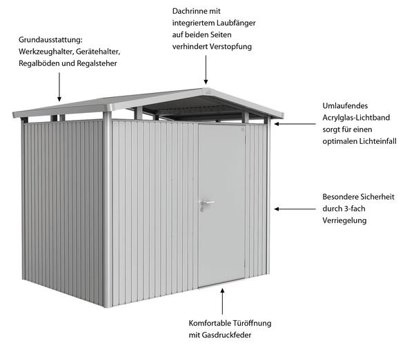 Biohort Metallgerätehaus Panorama® P2, ca.